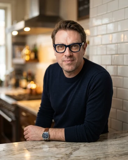 David Baulande dans un café